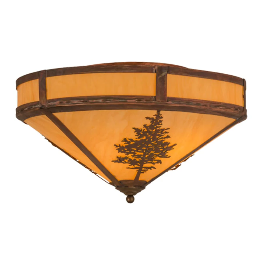 Meyda Tiffany Tamarack 2 Light 20" Wide Flush Mount Ceiling Fixture - Image 2