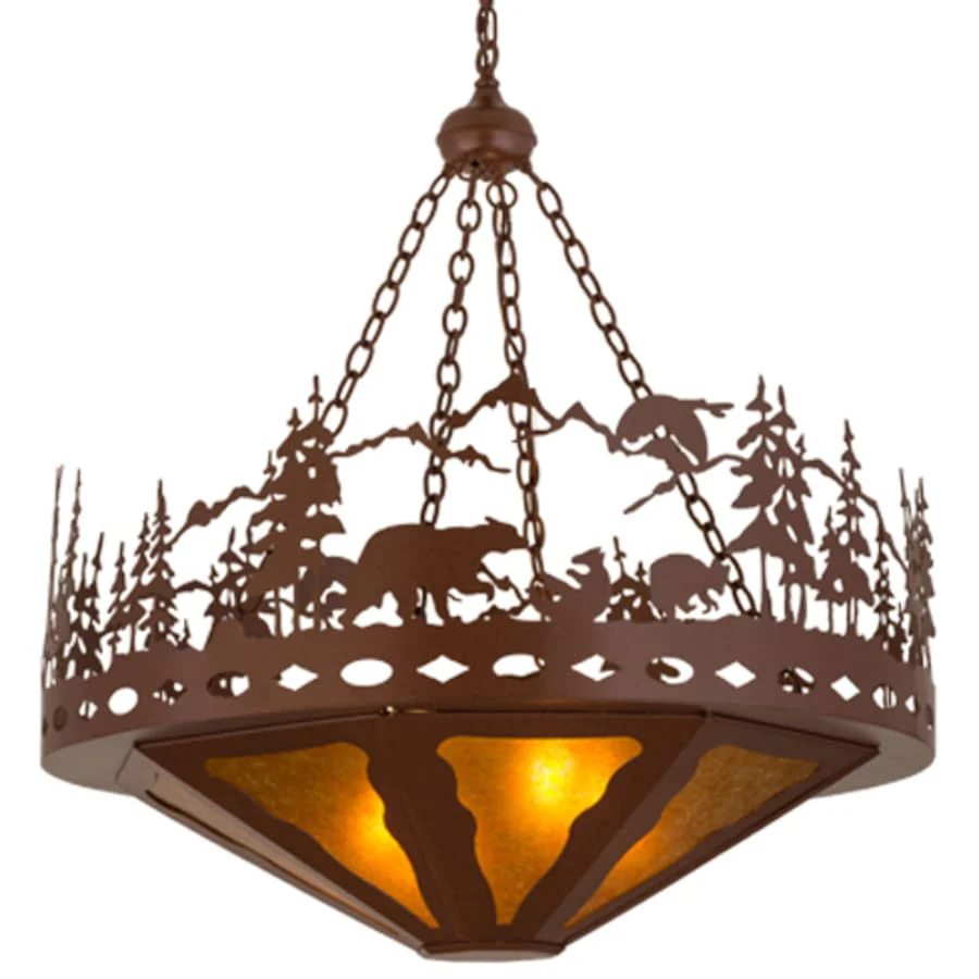 Meyda Tiffany Bear Family 4 Light 36" Wide Pendant - Image 1