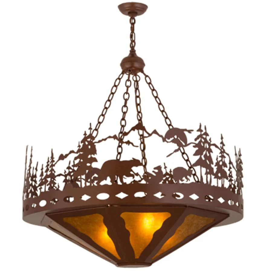 Meyda Tiffany Bear Family 4 Light 36" Wide Pendant - Image 2