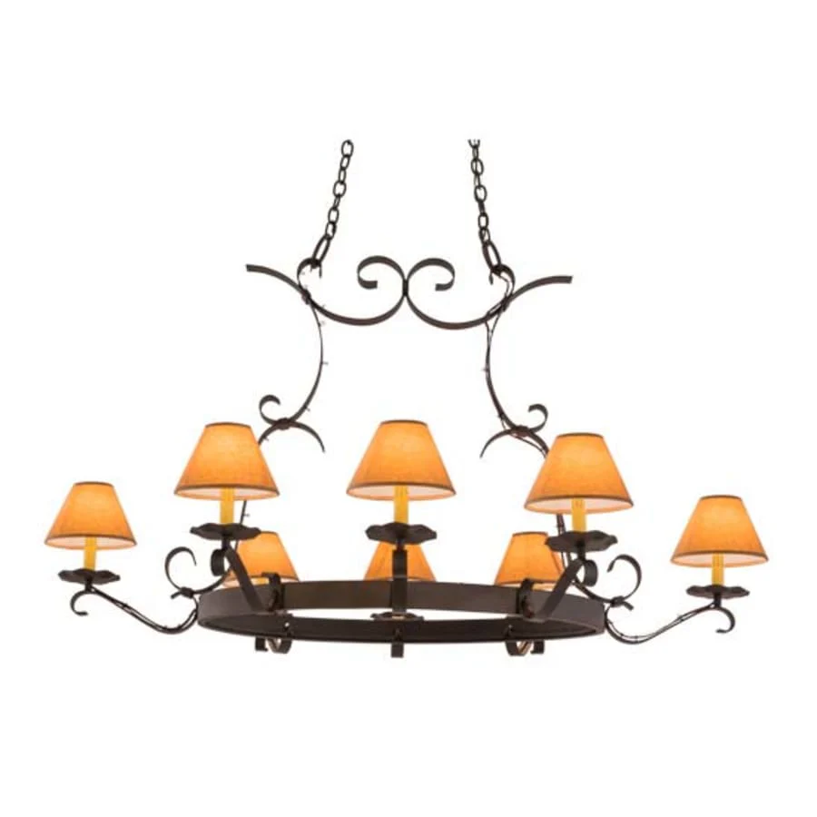 Meyda Tiffany Long Hand forged 8 Light 37" Wide Ring Chandelier - Image 1
