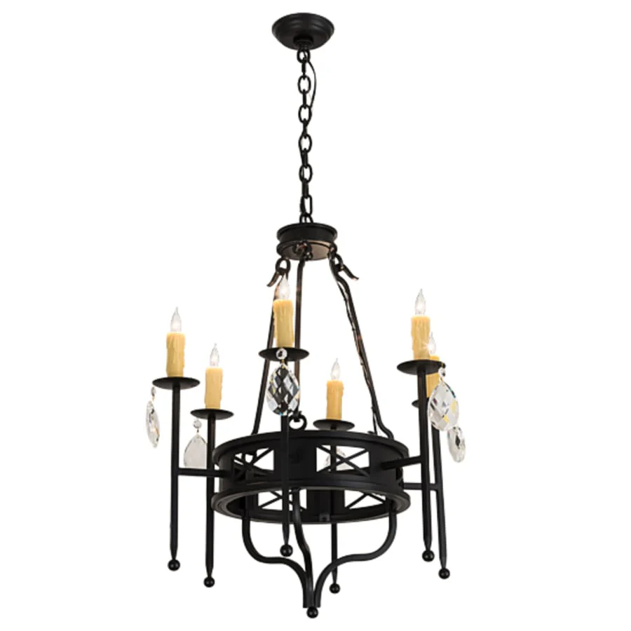Meyda Tiffany Gina 6 Light 24" Wide Crystal Candle Style Chandelier - Image 2