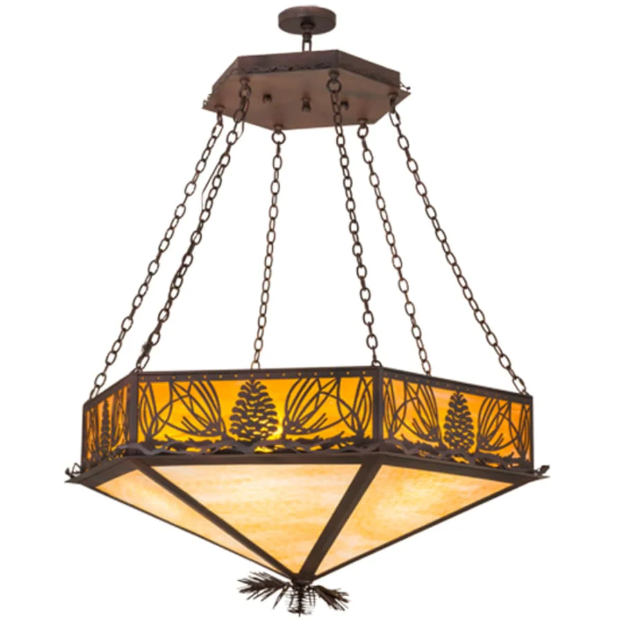 Meyda Tiffany Mountain Pine 6 Light 51″ Wide Pendant