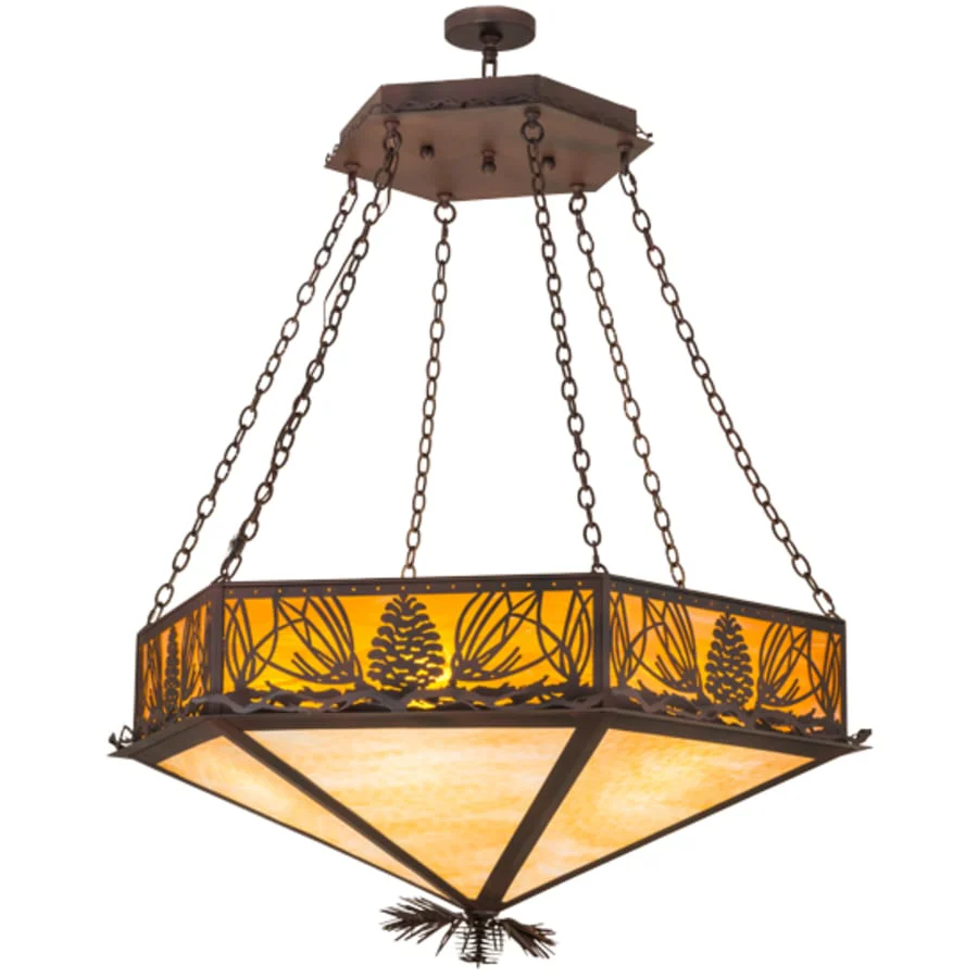 Meyda Tiffany Mountain Pine 6 Light 51" Wide Pendant - Image 3