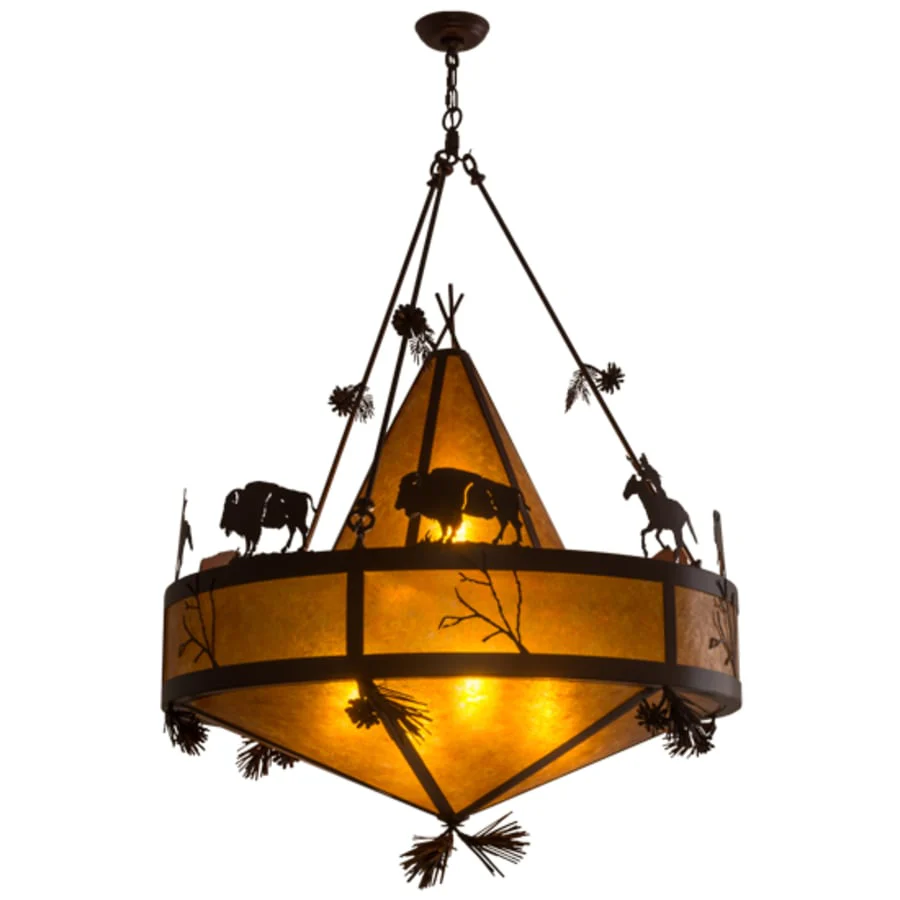Meyda Tiffany High Plains Rider and The Herd 5 Light 36" Wide Pendant - Image 2
