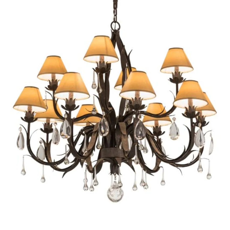 Meyda Tiffany Slenderleaf 12 Light 42" Wide Crystal Chandelier - Image 1