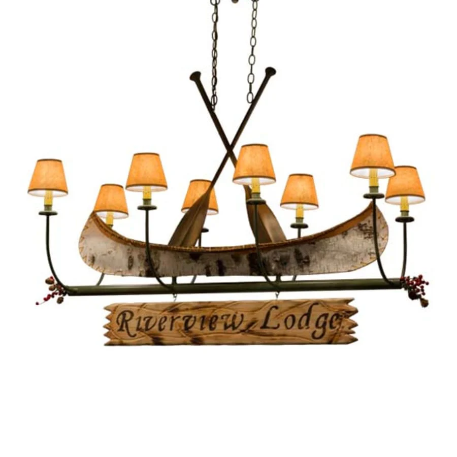 Meyda Tiffany Personalized Canoe 8 Light 52" Wide Linear Chandelier - Image 1