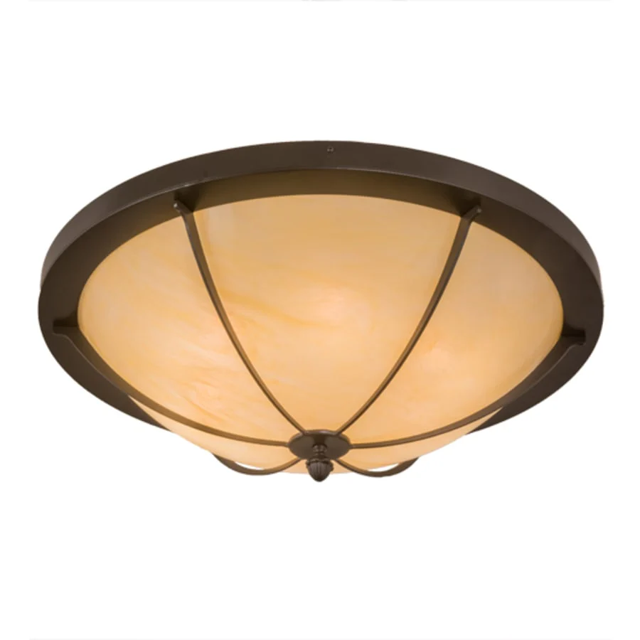 Meyda Tiffany Dominga 6 Light 30" Wide Flush Mount Bowl Ceiling Fixture - Timeless Bronze Finish - Image 3