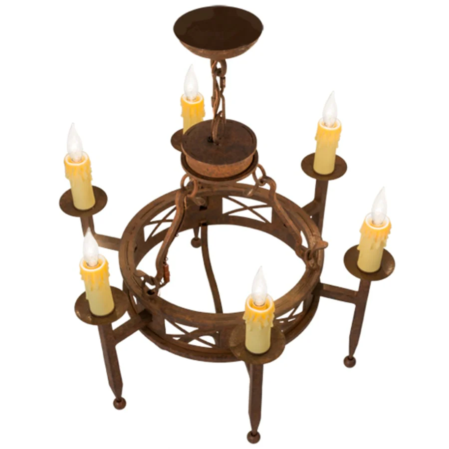 Meyda Tiffany Jasmine 6 Light 24" Wide Taper Candle Style Chandelier - Image 3