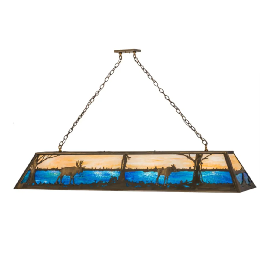Meyda Tiffany Moose at Lake 8 Light 72" Wide Linear Pendant - Image 2