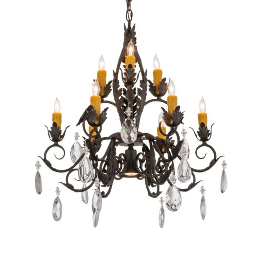Meyda Tiffany New Country French 9 Light 26" Wide Crystal Candle Style Chandelier - Image 1