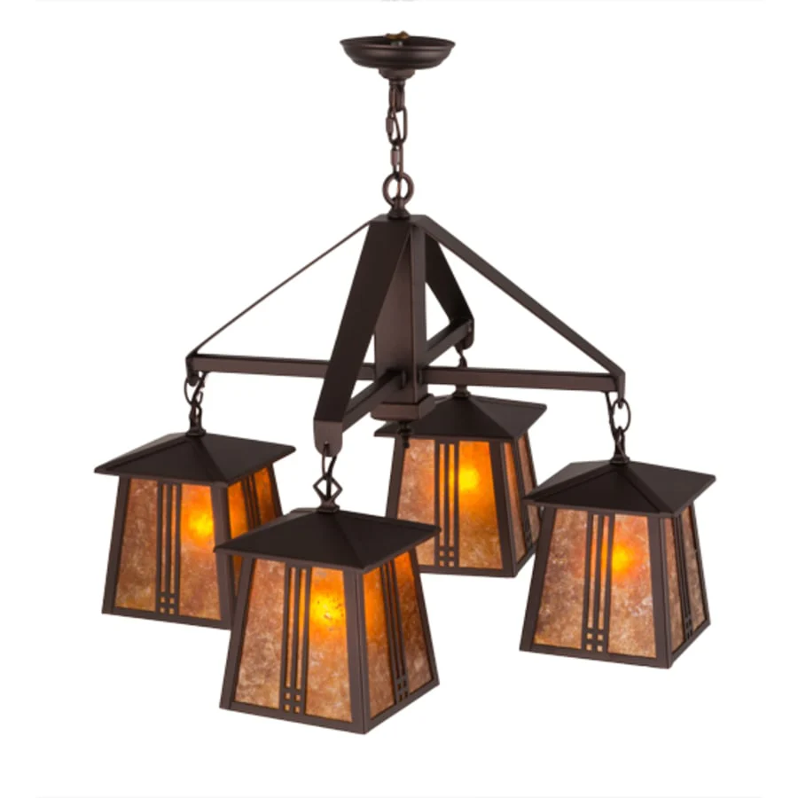 Meyda Tiffany Prairie Loft 4 Light 28" Wide Chandelier - Image 3