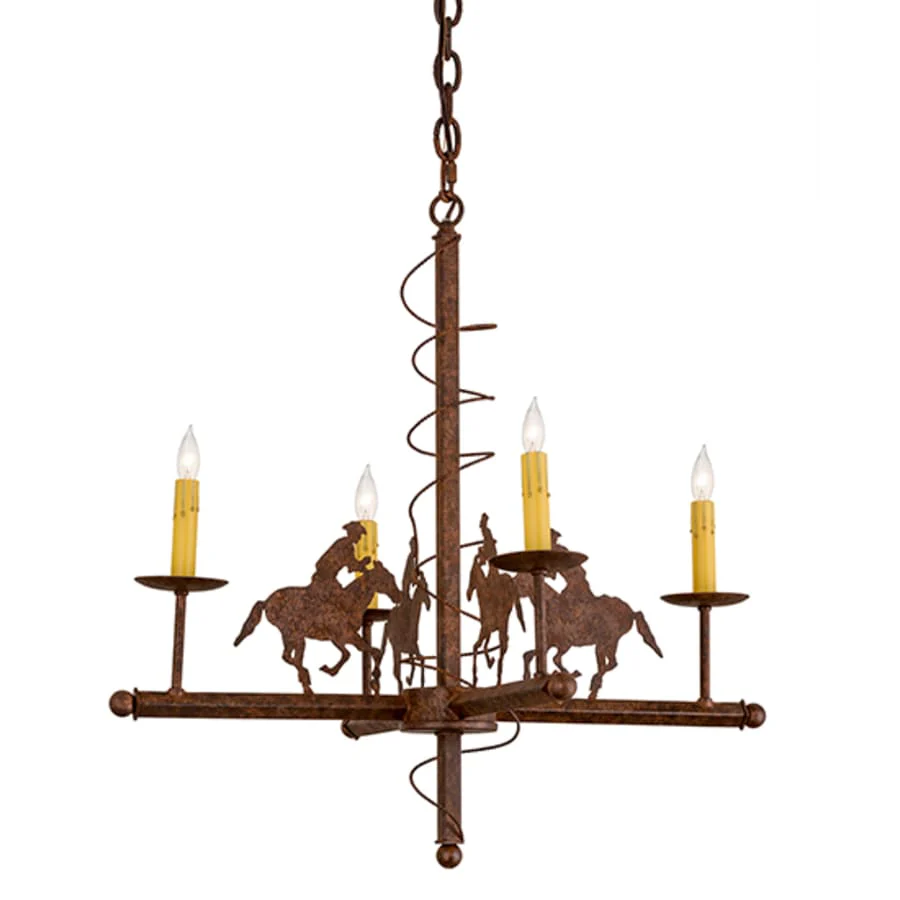 Meyda Tiffany Cowboy 4 Light 26" Wide Taper Candle Style Chandelier - Image 2