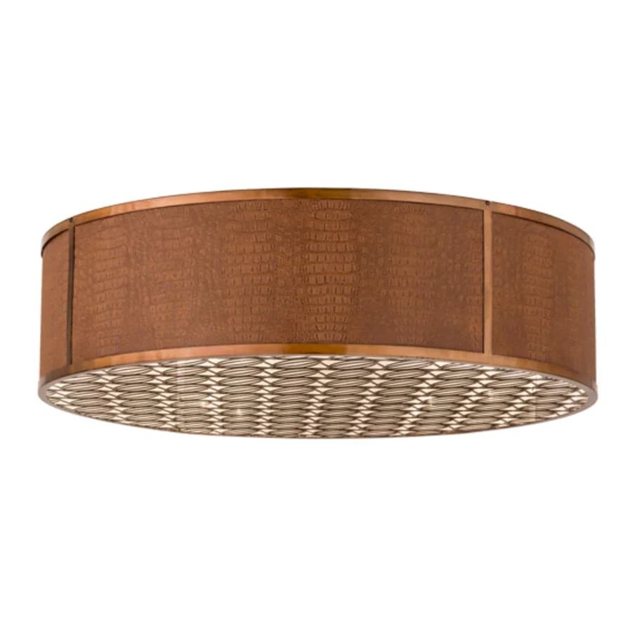 Meyda Tiffany Cilindro Gator 10 Light 44" Wide Flush Mount Drum Ceiling Fixture - Image 1