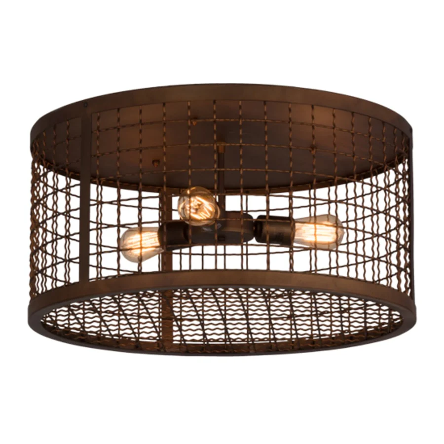 Meyda Tiffany Paloma Golpe 3 Light 24" Wide Flush Mount Drum Ceiling Fixture - Image 1