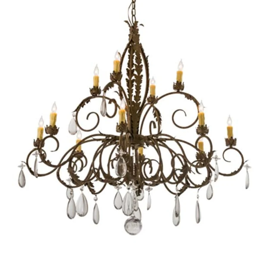 Meyda Tiffany New Country French 12 Light 50" Wide Crystal Candle Style Chandelier - Image 1