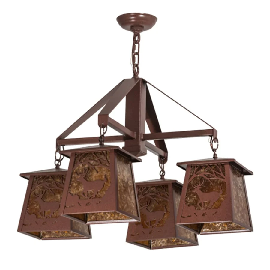 Meyda Tiffany Deer at Dawn 4 Light 28" Wide Chandelier - Image 3