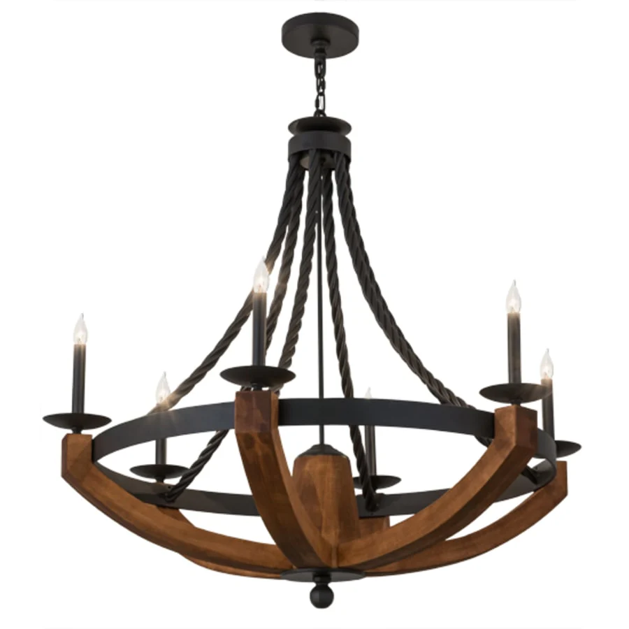 Meyda Tiffany Doyle 6 Light 42" Wide Taper Candle Style Chandelier - Image 2