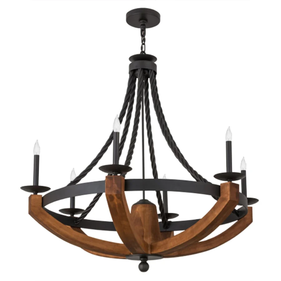 Meyda Tiffany Doyle 6 Light 42" Wide Taper Candle Style Chandelier - Image 3