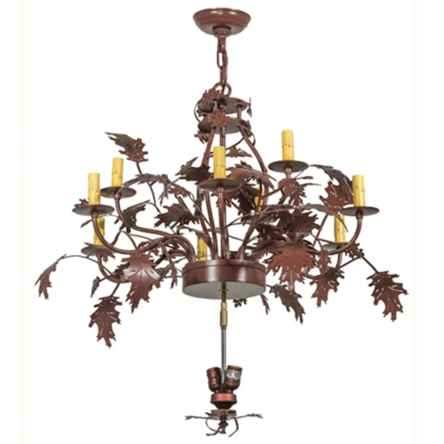 Meyda Tiffany Greenbriar Oak 9 Light 34" Wide Taper Candle Style Chandelier - Image 2