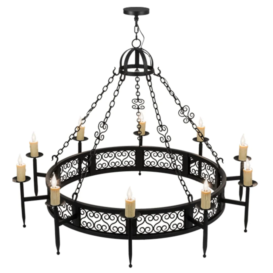 Meyda Tiffany Toscano 10 Light 60" Wide Taper Candle Style Chandelier - Image 3