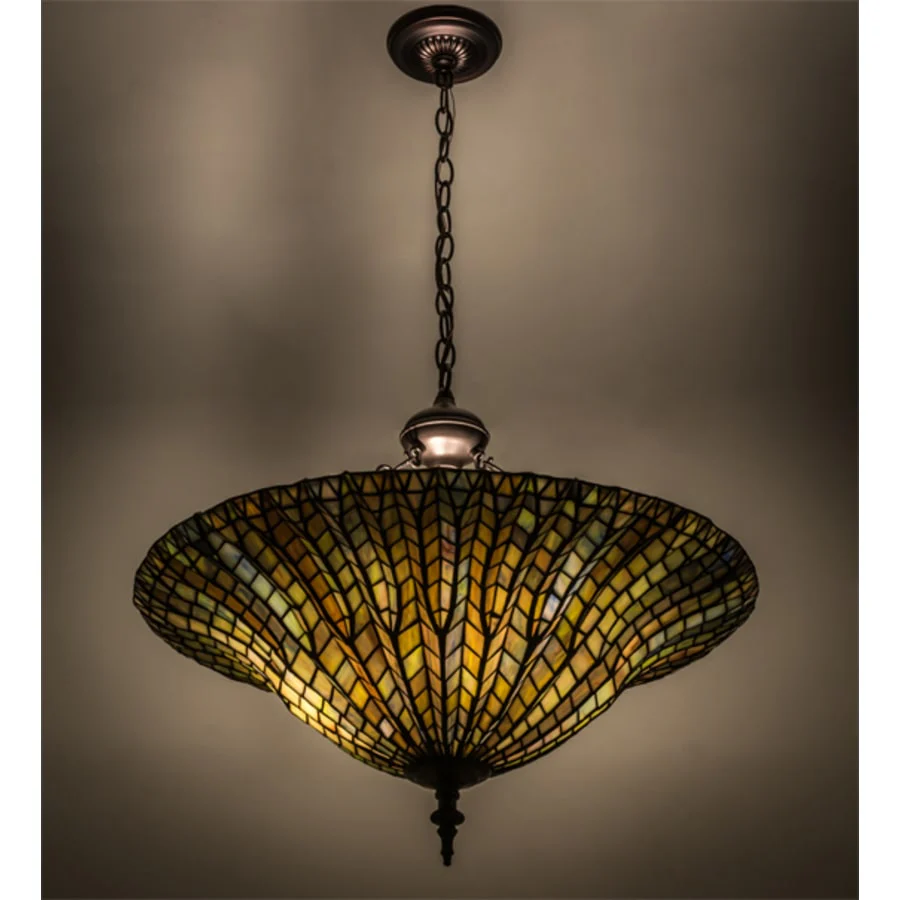 Meyda Tiffany Tiffany Lotus Leaf 3 Light 24" Wide Pendant - Image 1
