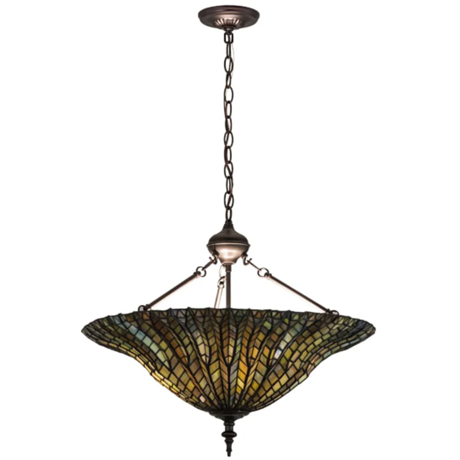 Meyda Tiffany Tiffany Lotus Leaf 3 Light 24" Wide Pendant - Image 2