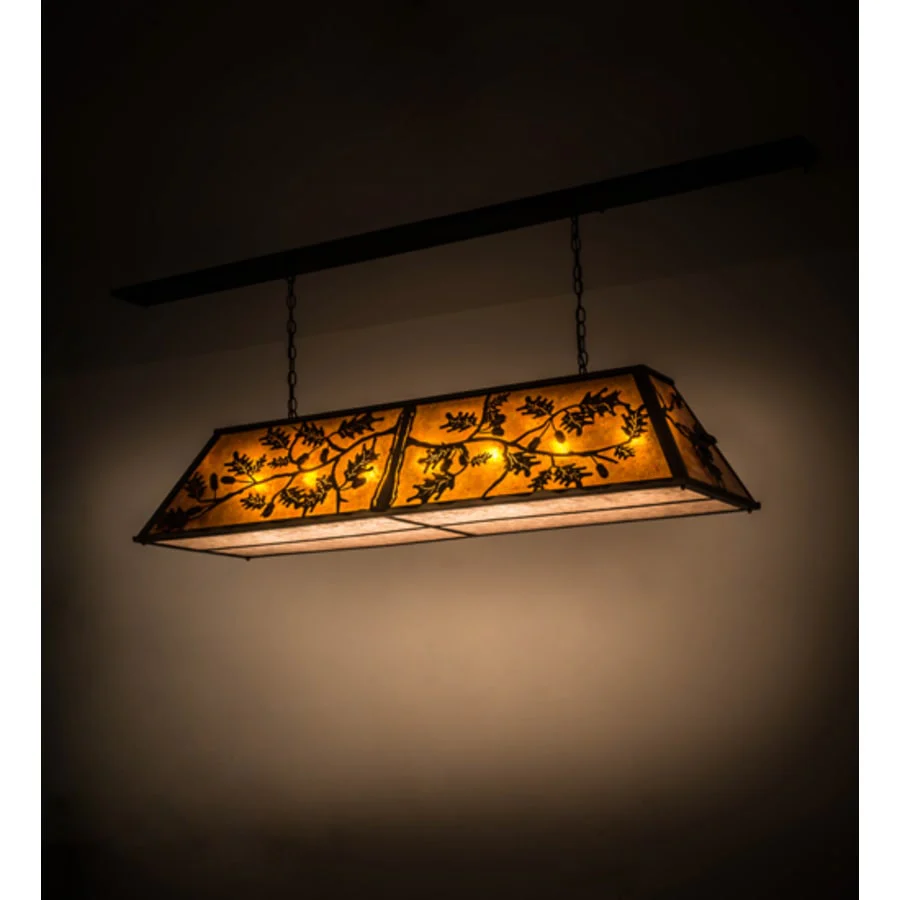 Meyda Tiffany Oak Leaf and Acorn 9 Light 72" Wide Linear Pendant - Image 1