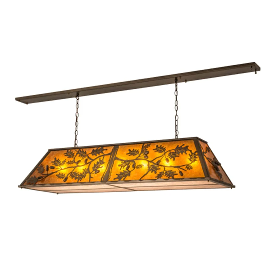 Meyda Tiffany Oak Leaf and Acorn 9 Light 72" Wide Linear Pendant - Image 2