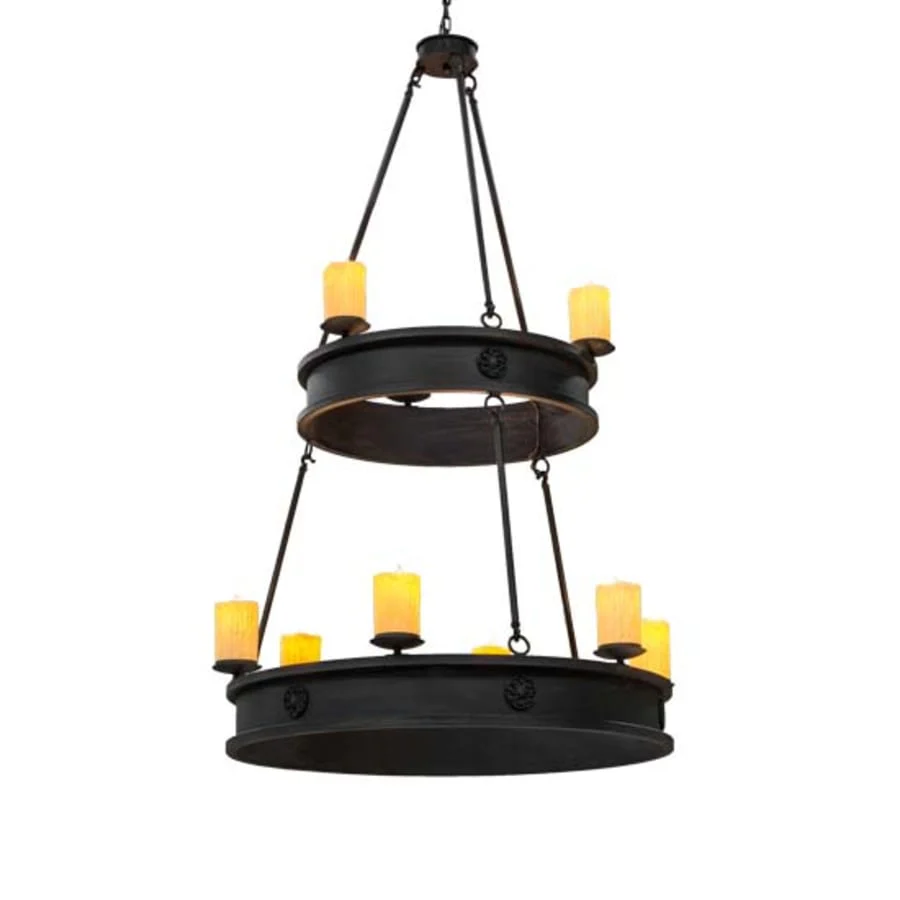 Meyda Tiffany Lorenzo 9 Light 48" Wide Pillar Candle Ring Chandelier - Image 1