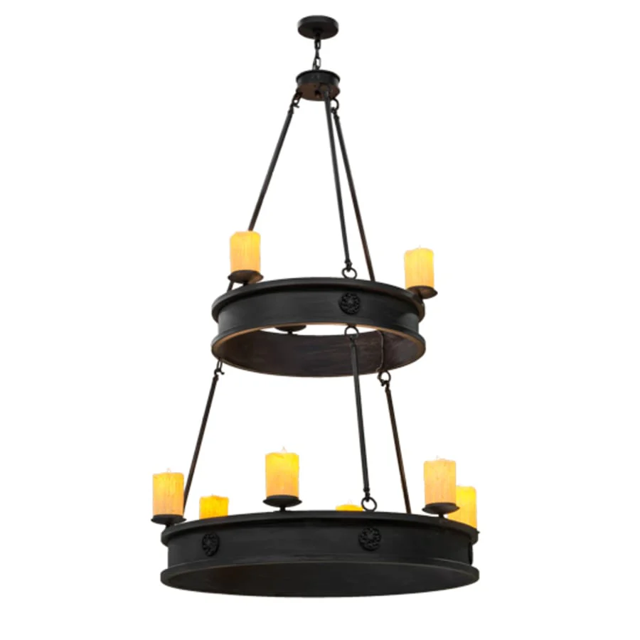 Meyda Tiffany Lorenzo 9 Light 48" Wide Pillar Candle Ring Chandelier - Image 2