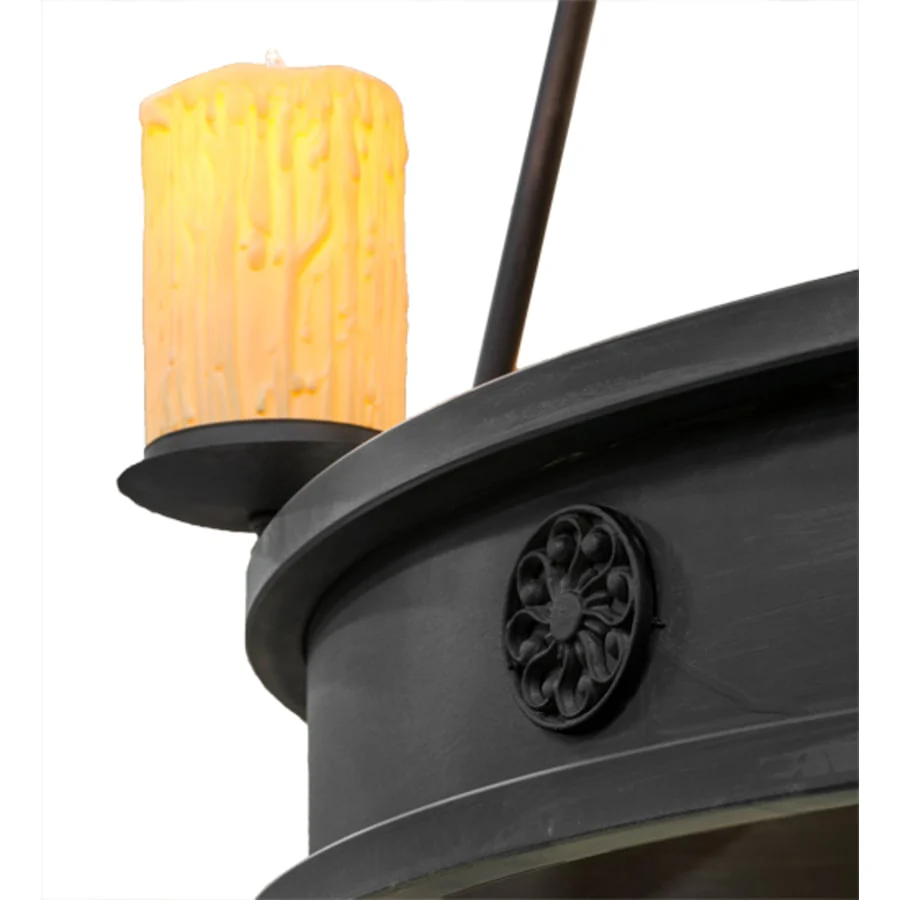 Meyda Tiffany Lorenzo 9 Light 48" Wide Pillar Candle Ring Chandelier - Image 3