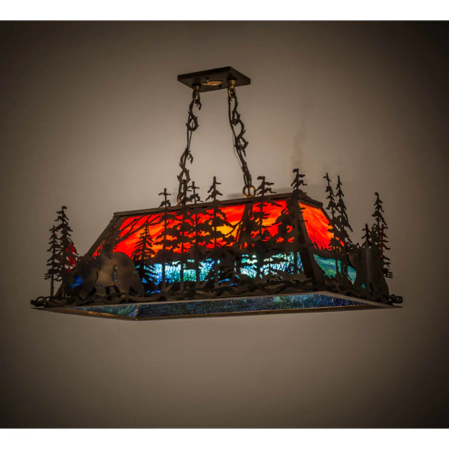 Meyda Tiffany Bear Through the Trees 6 Light 36" Wide Linear Pendant - Image 1