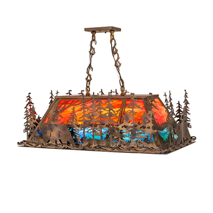 Meyda Tiffany Bear Through the Trees 6 Light 36" Wide Linear Pendant - Image 3