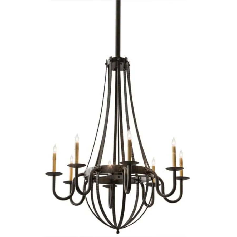 Meyda Tiffany Barrel Stave Metallo 8 Light 38" Wide Taper Candle Style Chandelier - Image 1