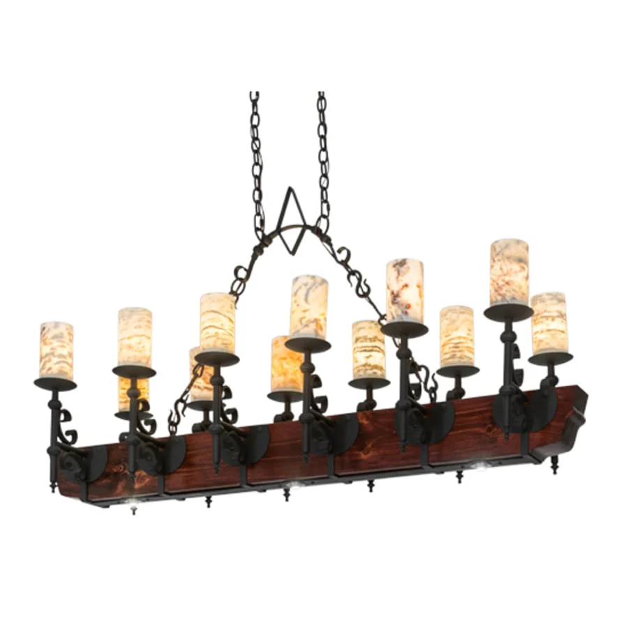 Meyda Tiffany Long Tudor 12 Light 60" Wide Linear Chandelier - Image 2