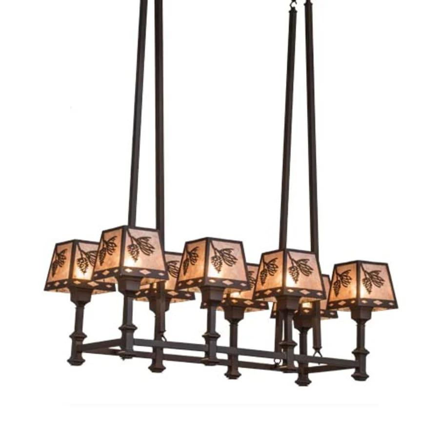 Meyda Tiffany Balsam Pine 8 Light 38" Wide Linear Chandelier - Image 1
