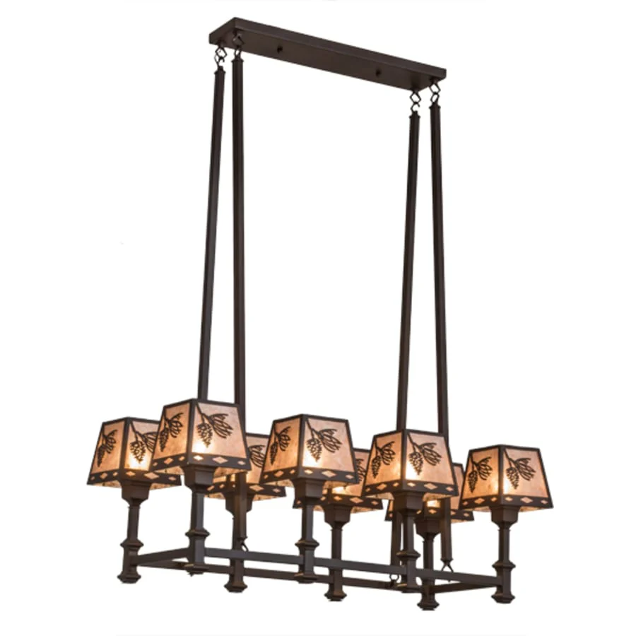Meyda Tiffany Balsam Pine 8 Light 38" Wide Linear Chandelier - Image 2