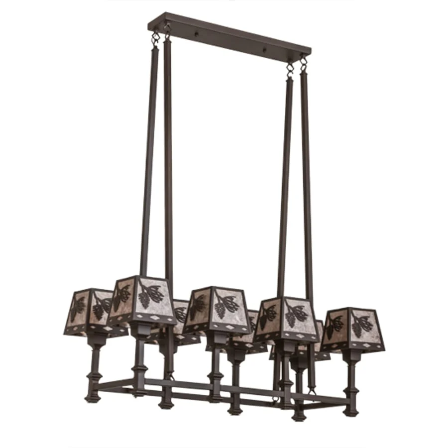Meyda Tiffany Balsam Pine 8 Light 38" Wide Linear Chandelier - Image 3