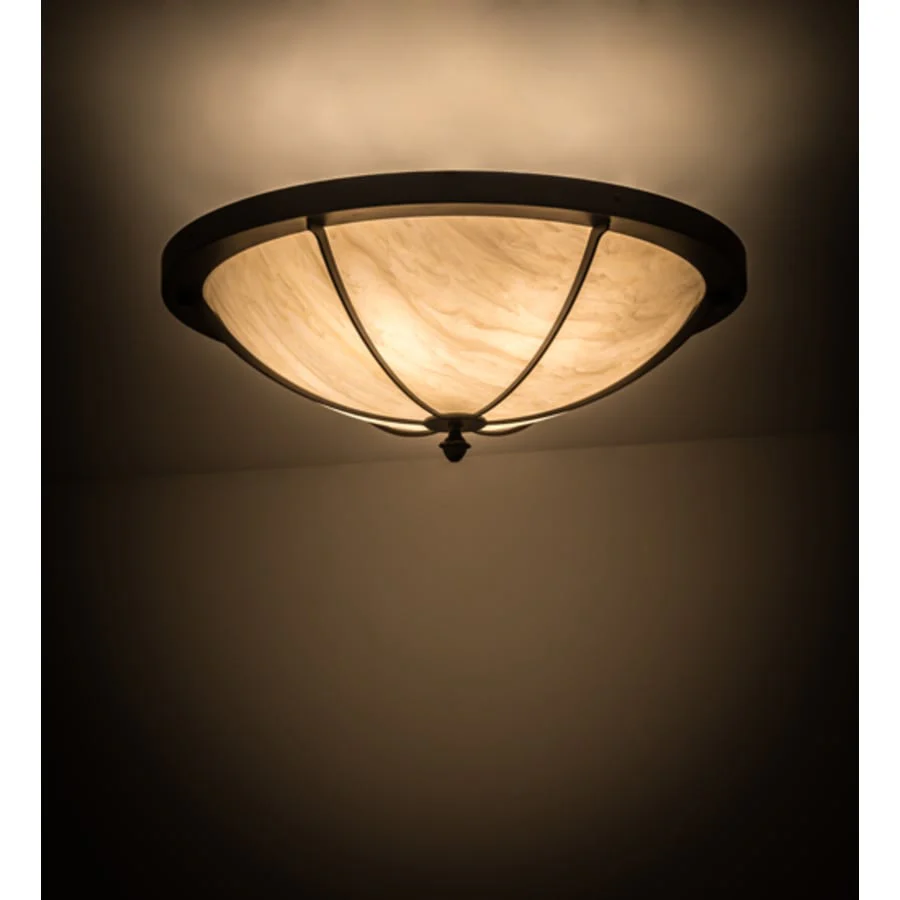 Meyda Tiffany Dominga 6 Light 30" Wide Flush Mount Bowl Ceiling Fixture - Oil Rubbed Bronze Finish - Image 2