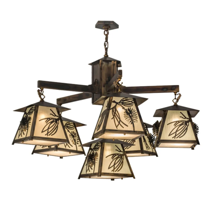 Meyda Tiffany Scotch Pine 6 Light 40" Wide Chandelier - Image 2