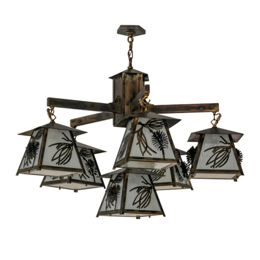 Meyda Tiffany Scotch Pine 6 Light 40" Wide Chandelier - Image 3