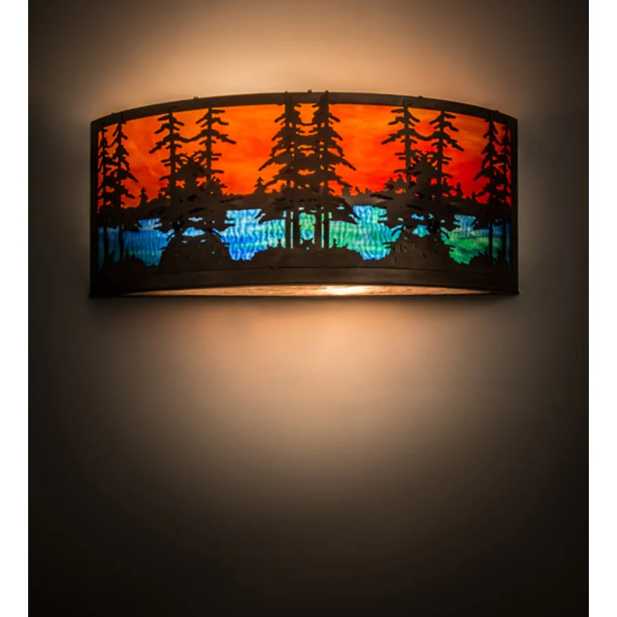 Meyda Tiffany Tall Pines 2 Light 12" Tall Wall Sconce - Image 1