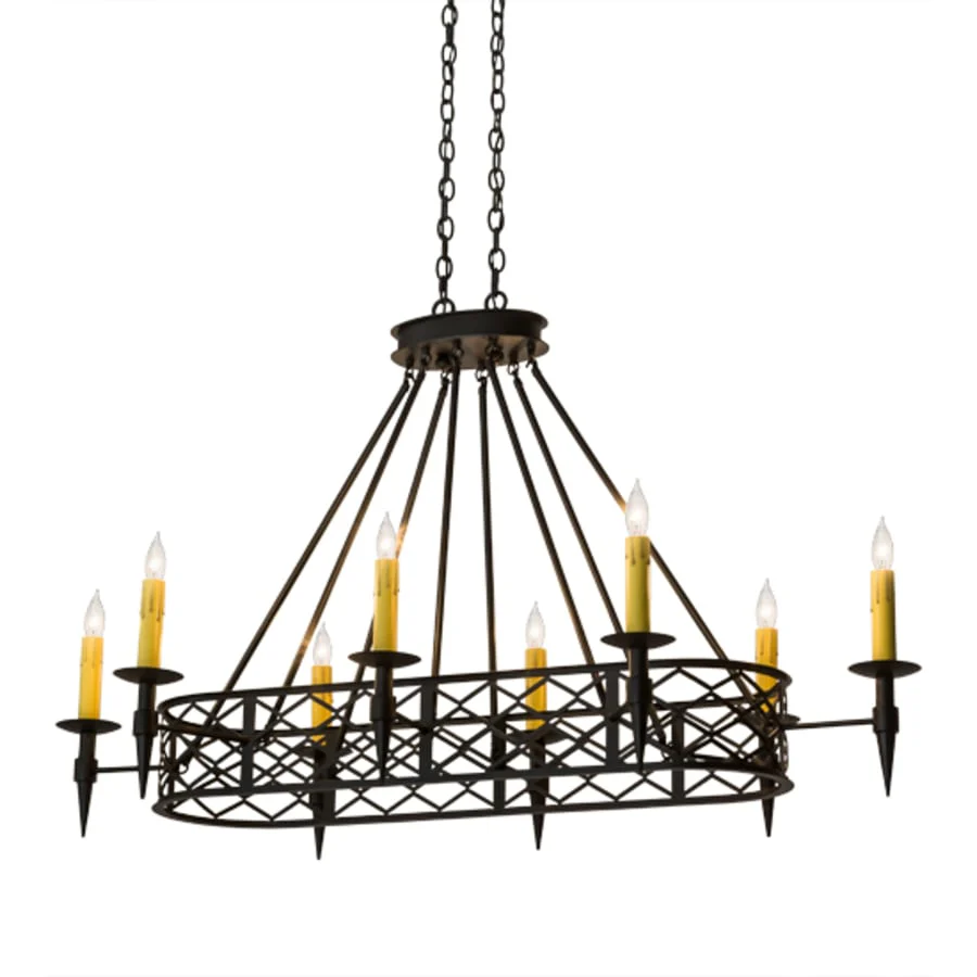 Meyda Tiffany Long Topridge 8 Light 55" Wide Taper Candle Linear Chandelier - Image 2