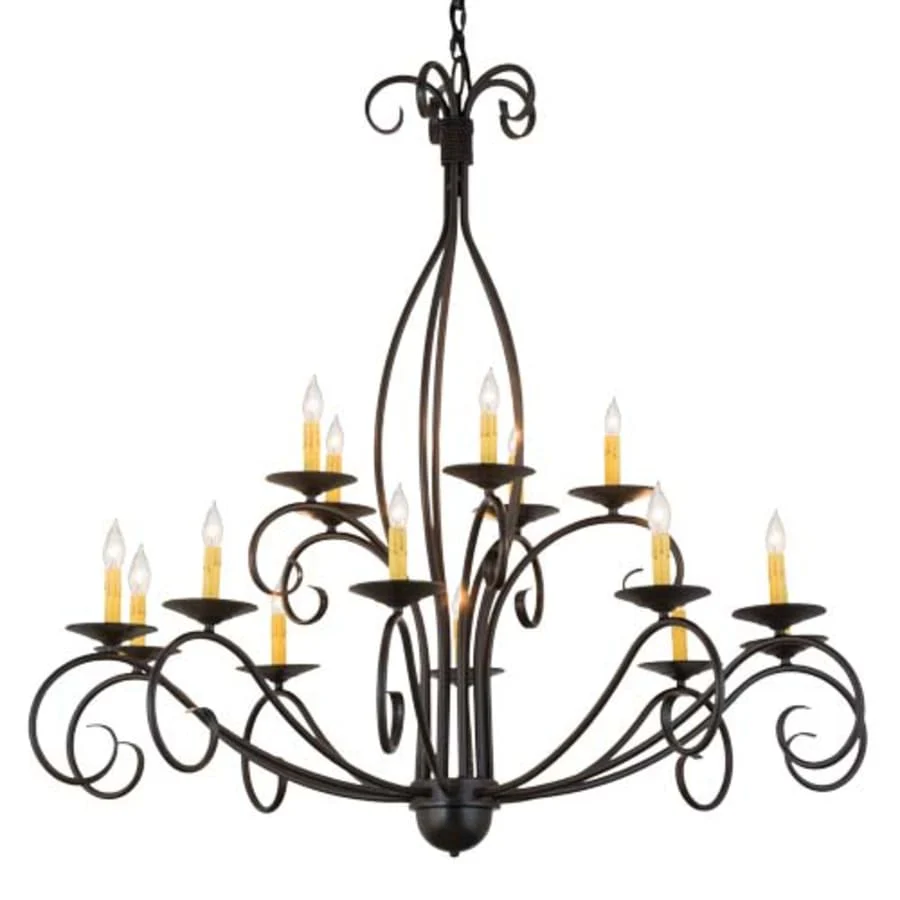 Meyda Tiffany Sienna 15 Light 48″ Wide Taper Candle Style Chandelier