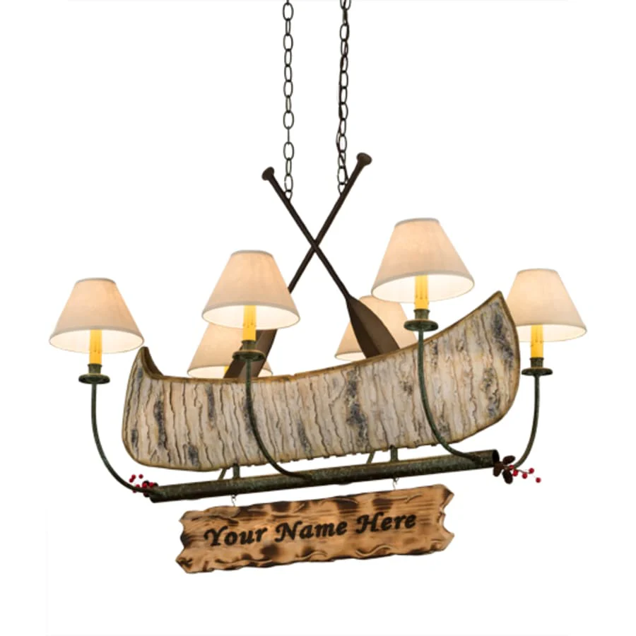 Meyda Tiffany Personalized Canoe 6 Light 37" Wide Linear Chandelier - Image 2