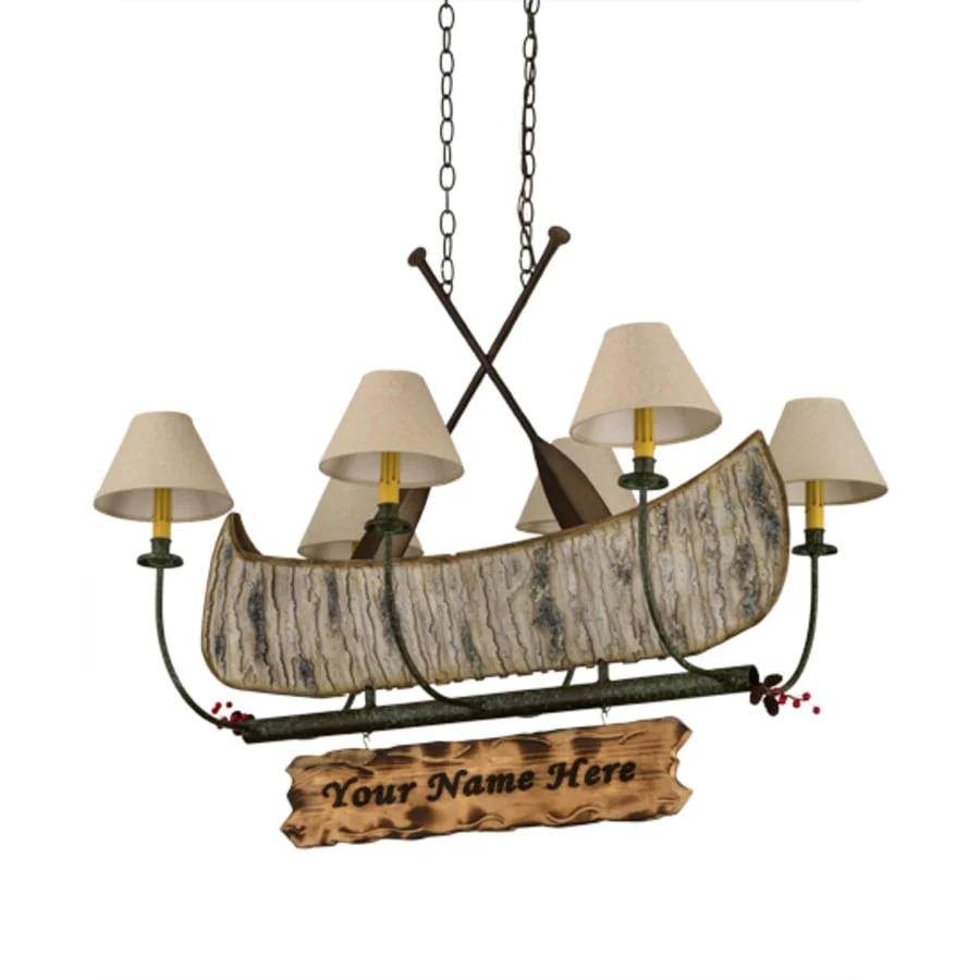 Meyda Tiffany Personalized Canoe 6 Light 37" Wide Linear Chandelier - Image 3