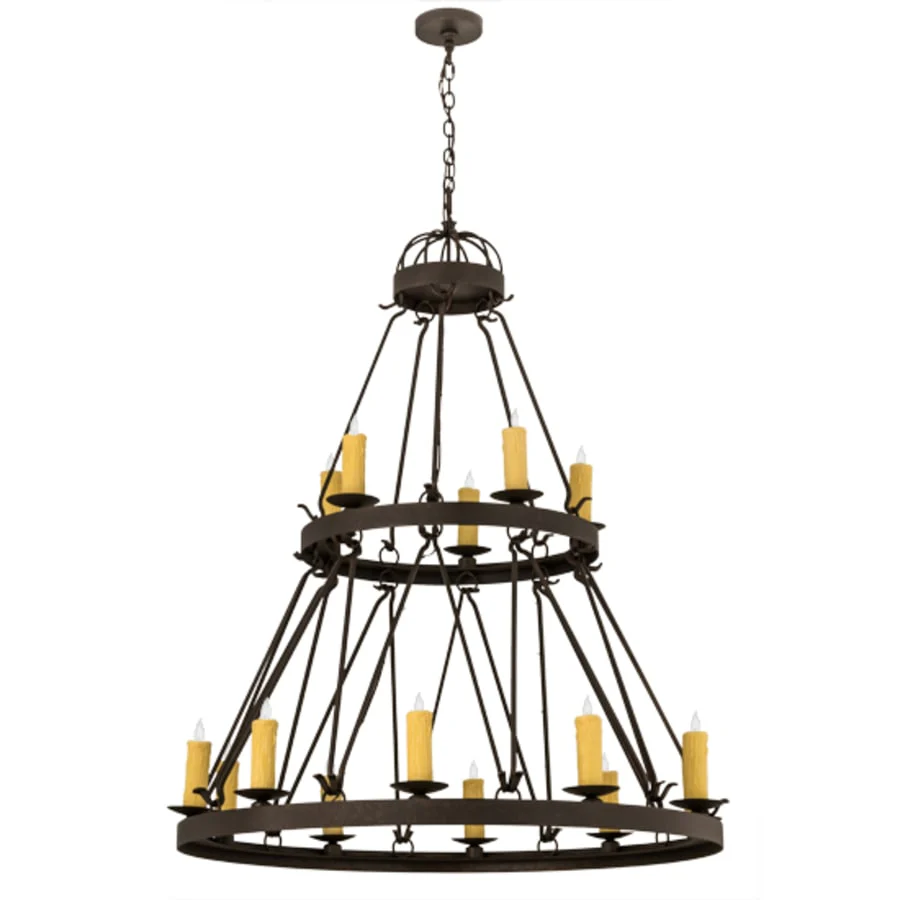 Meyda Tiffany Lakeshore 15 Light 48" Wide Taper Candle Ring Chandelier - Image 3