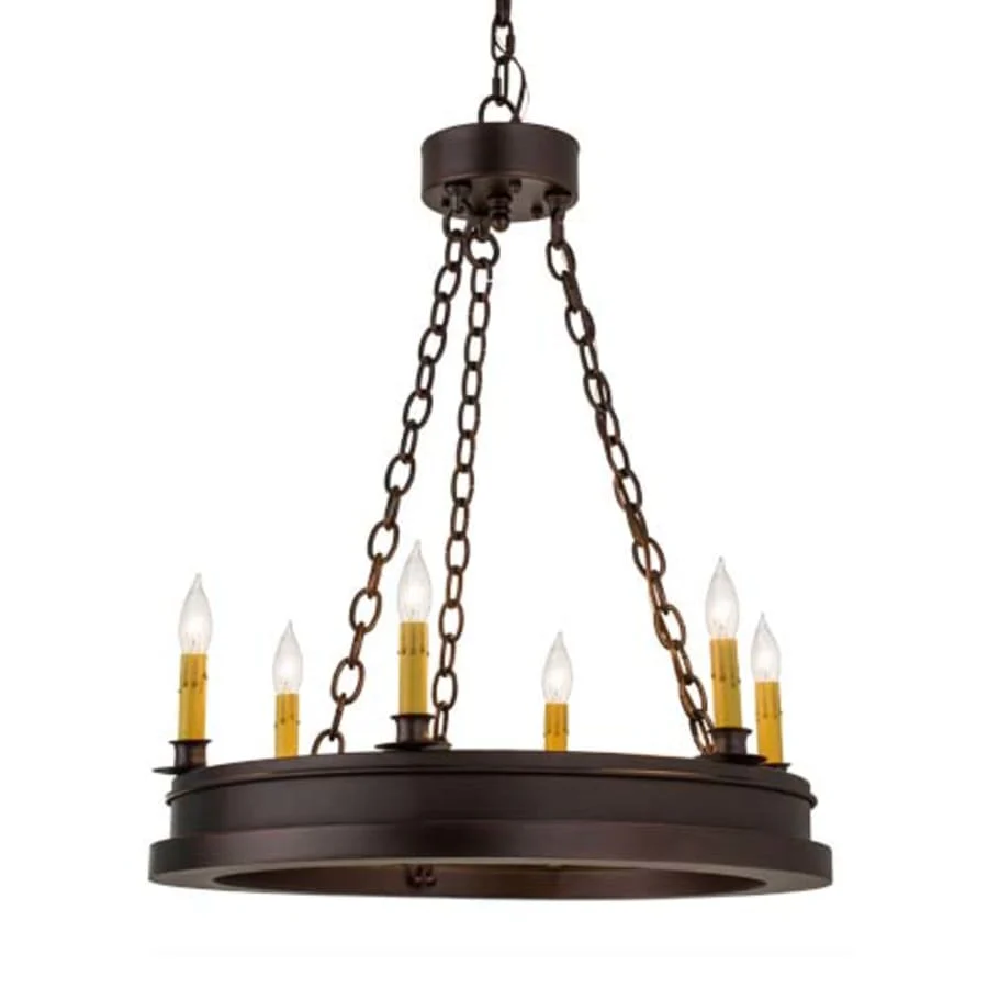 Meyda Tiffany Sullivan Ranch 6 Light 24" Wide Taper Candle Style Chandelier - Image 1