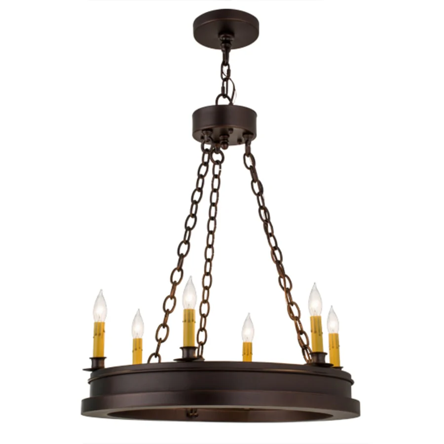 Meyda Tiffany Sullivan Ranch 6 Light 24" Wide Taper Candle Style Chandelier - Image 2