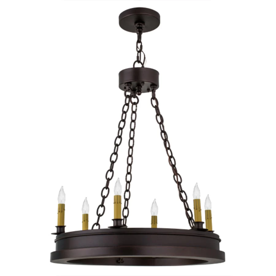 Meyda Tiffany Sullivan Ranch 6 Light 24" Wide Taper Candle Style Chandelier - Image 3